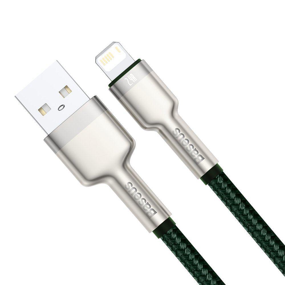 Kabel za podatke i punjenje USB-A - Lightning Baseus Cafule Metal Series, 18W, 1m, Zeleni CALJK-A06