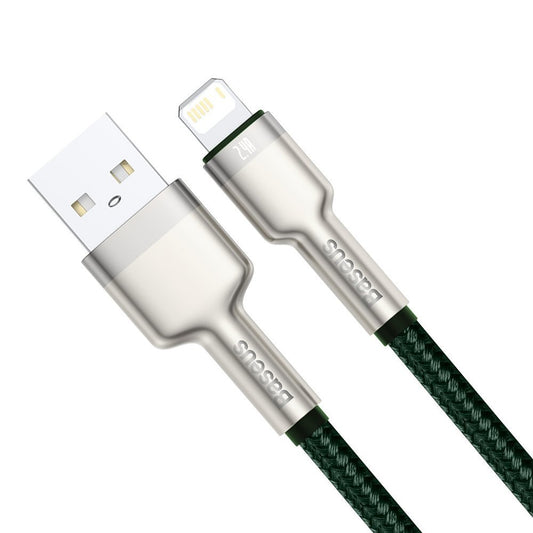 Kabel za podatke i punjenje USB-A - Lightning Baseus Cafule Metal Series, 18W, 1m, Zeleni CALJK-A06