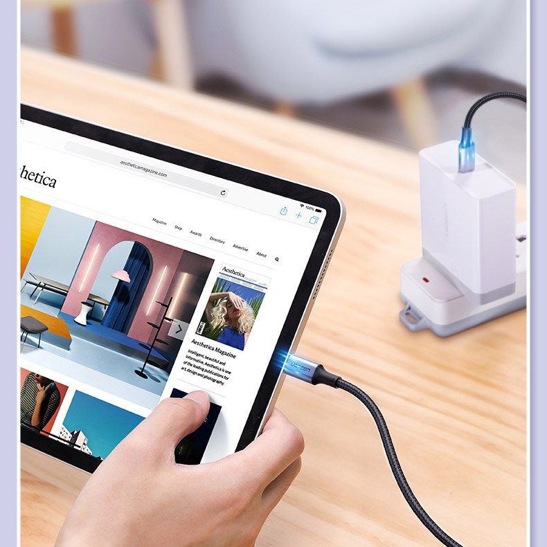 Kabel za Prijenos Podataka i Punjenje USB-C - USB-C UGREEN US316, 100W, 1m, Sivi