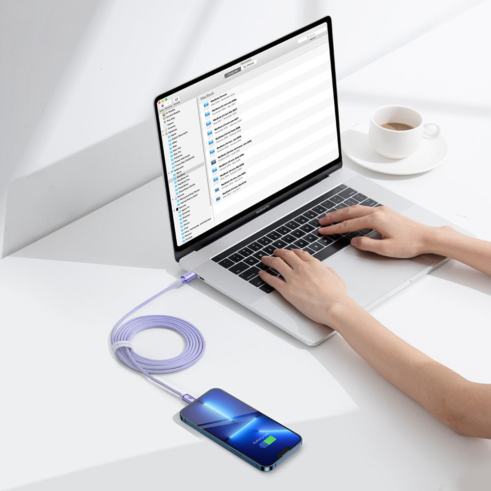 Kabel za podatke i punjenje USB-C - Lightning Baseus Crystal Shine serija, 20W, 2m, Ljubičasta CAJY000305