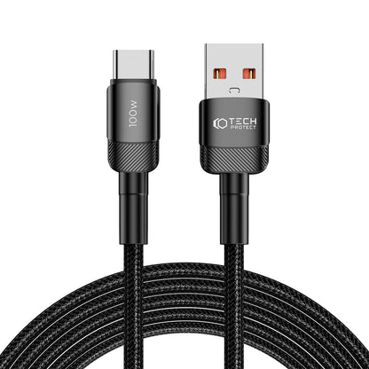 Kabel za Prijenos Podataka i Punjenje USB-A - USB-C Tech-Protect Ultraboost EVO, 100W, 3m, Crni