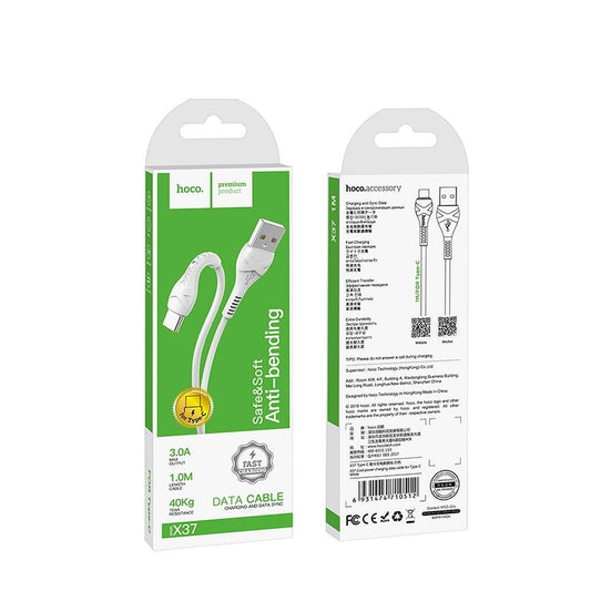 Kabel za prijenos podataka i punjenje USB-A - USB-C HOCO X37, 18W, 1m, Bijeli