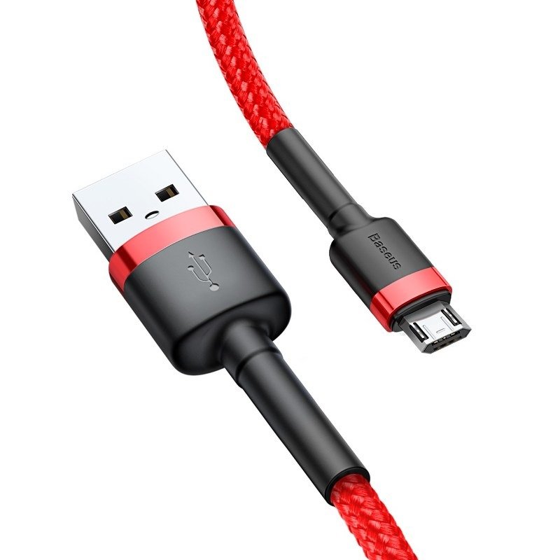 Kabel za Prijenos Podataka i Punjenje USB-A - microUSB Baseus Cafule, 18W, 1m, Crveni CAMKLF-B09