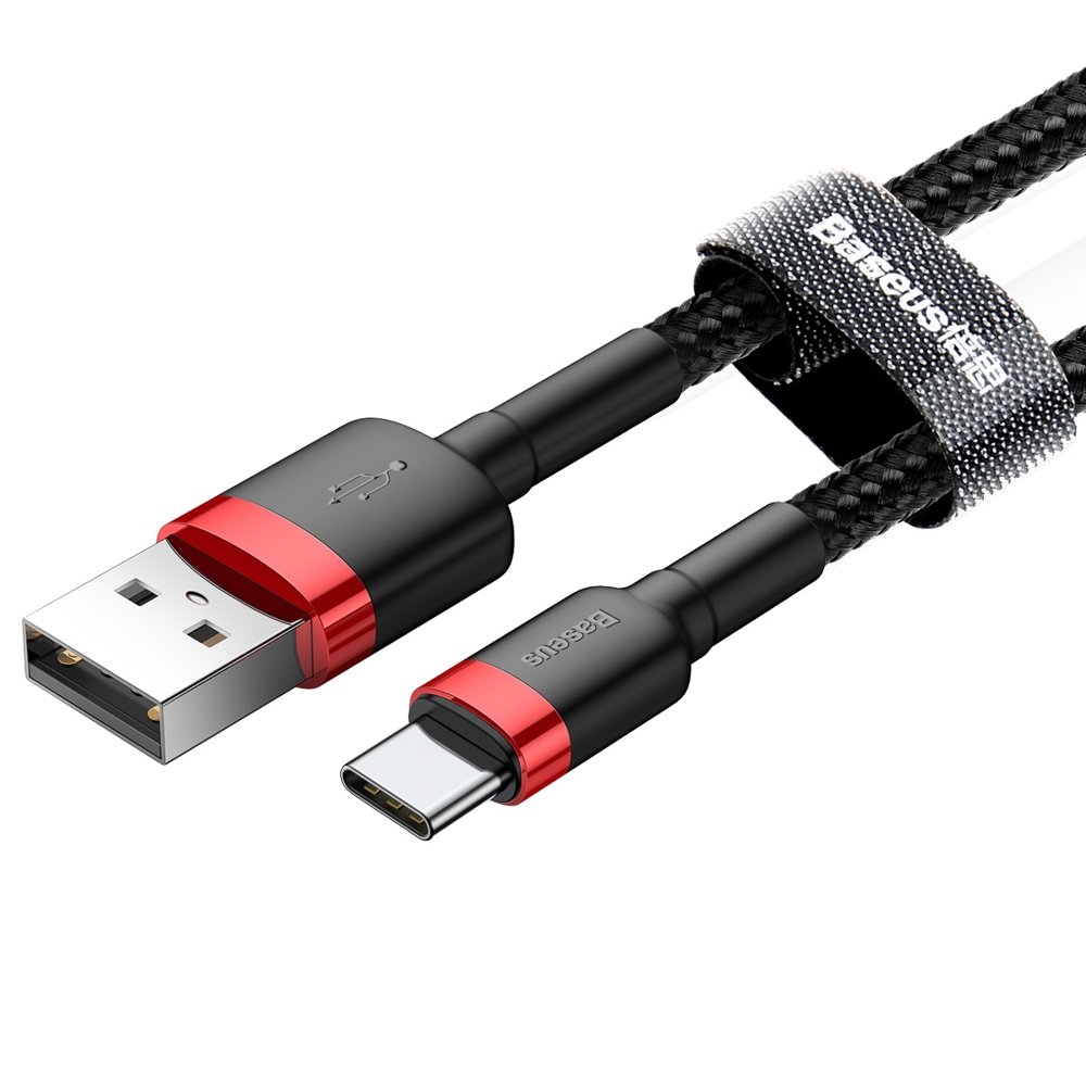 Kabel za Prijenos Podataka i Punjenje USB-A - USB-C Baseus Cafule, 18W, 0.5m, Crveni CATKLF-D91