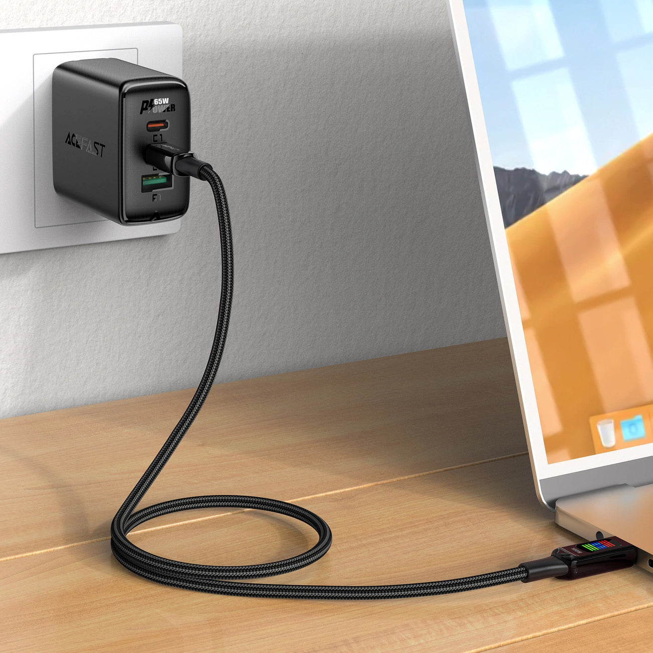 USB-C kabel za punjenje i prijenos podataka - USB-C Acefast C7-03, 100W, 1.2m, Crni