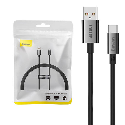 Kabel za Prijenos Podataka i Punjenje USB-A - USB-C Baseus Superior Series, 100W, 1m, Crni