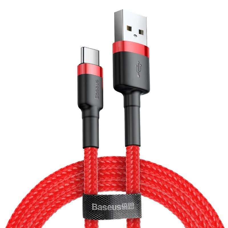 Kabel za Prijenos Podataka i Punjenje USB-A - USB-C Baseus Cafule, 60W, 1m, Crveni