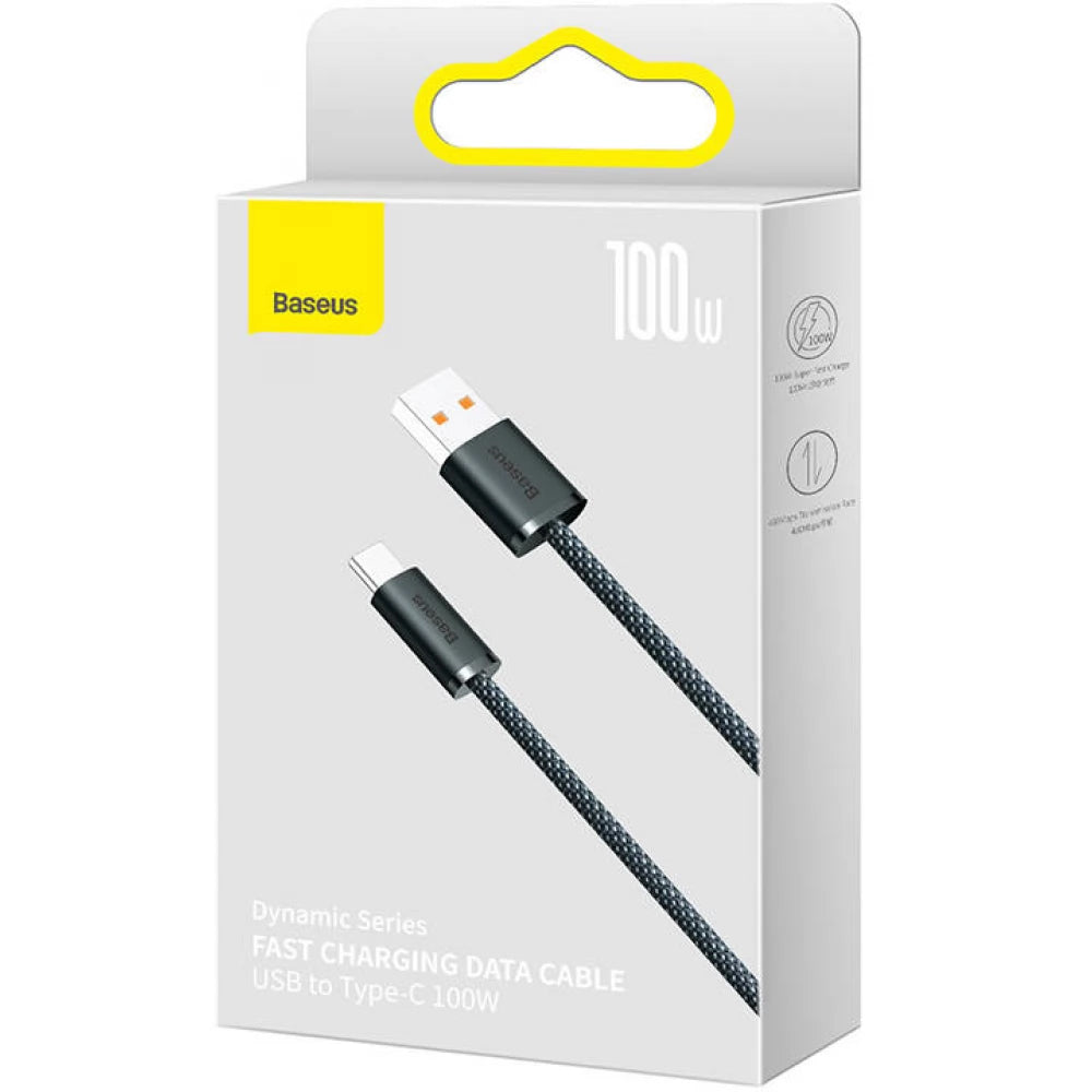 Kabel za Prijenos Podataka i Punjenje USB-A - USB-C Baseus Dynamic Series, 100W, 2m, Sivi CALD000716