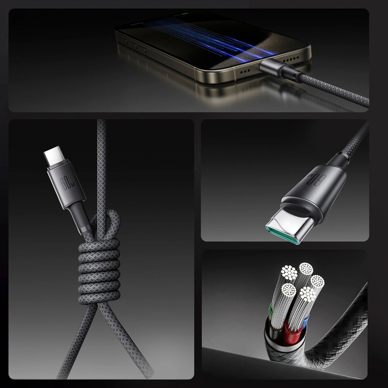 Kabel za podatke i punjenje USB-C - USB-C Joyroom S-A50, 60W, 1.2m, Siva