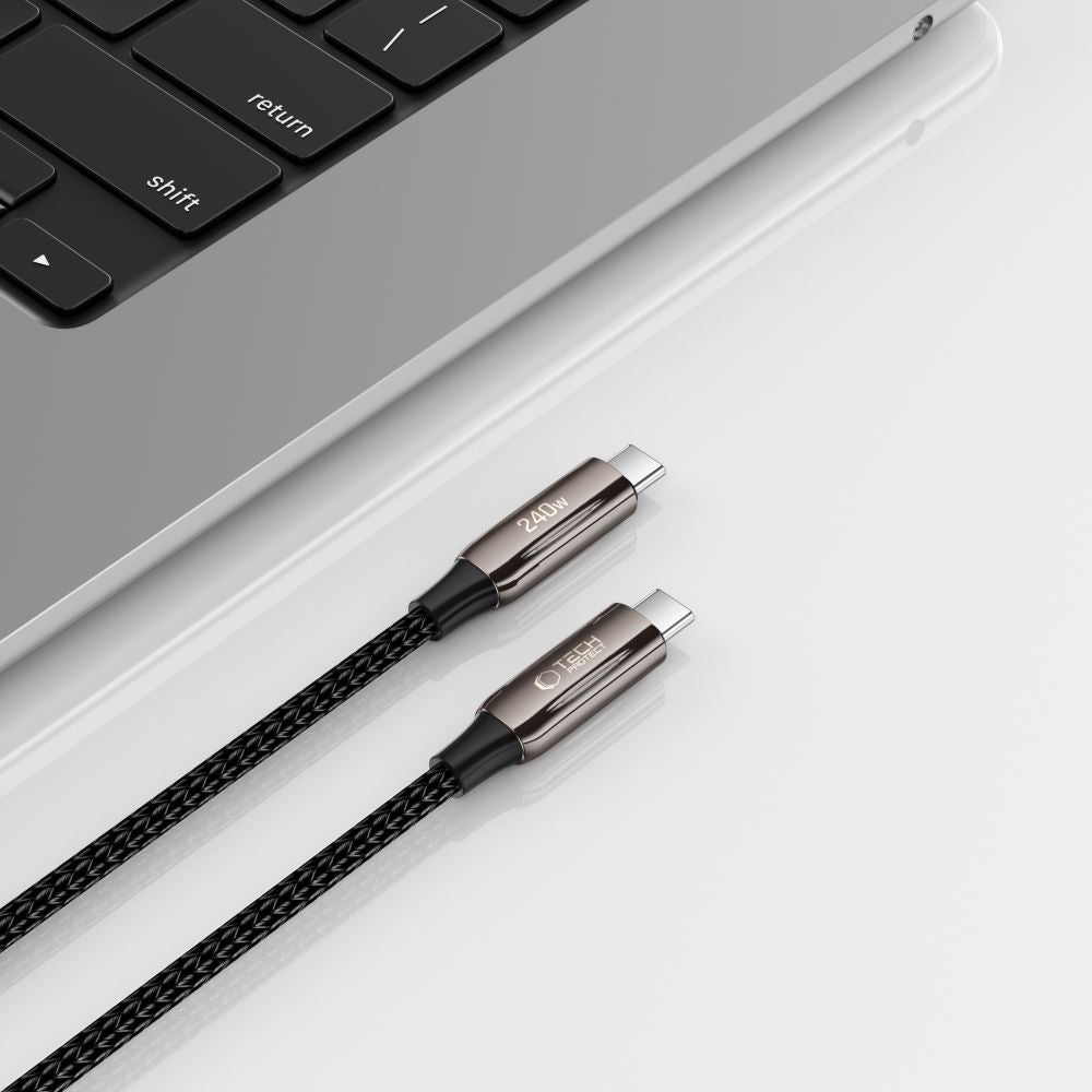 Kabel za prijenos podataka i punjenje USB-C - USB-C Tech-Protect UB10T Ultraboost, 240W, 1m, Crni