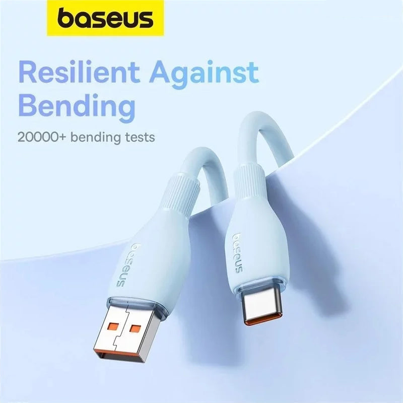 Cablu Date si Incarcare USB-A - USB-C Baseus Pudding, 100W, 2m, Albastru P10355703311-01