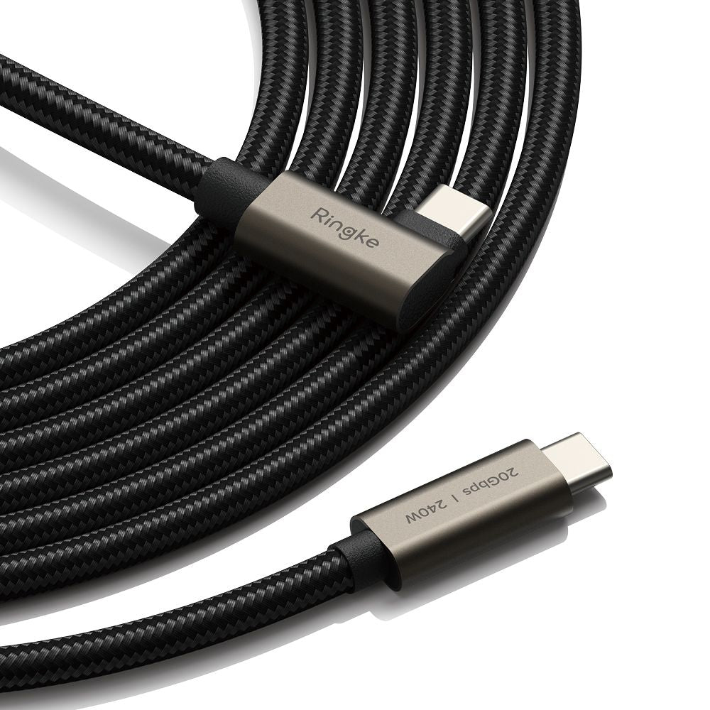 Kabel za podatke i punjenje USB-C - USB-C Ringke 2X2 Angled, 240W, 2m, Crni