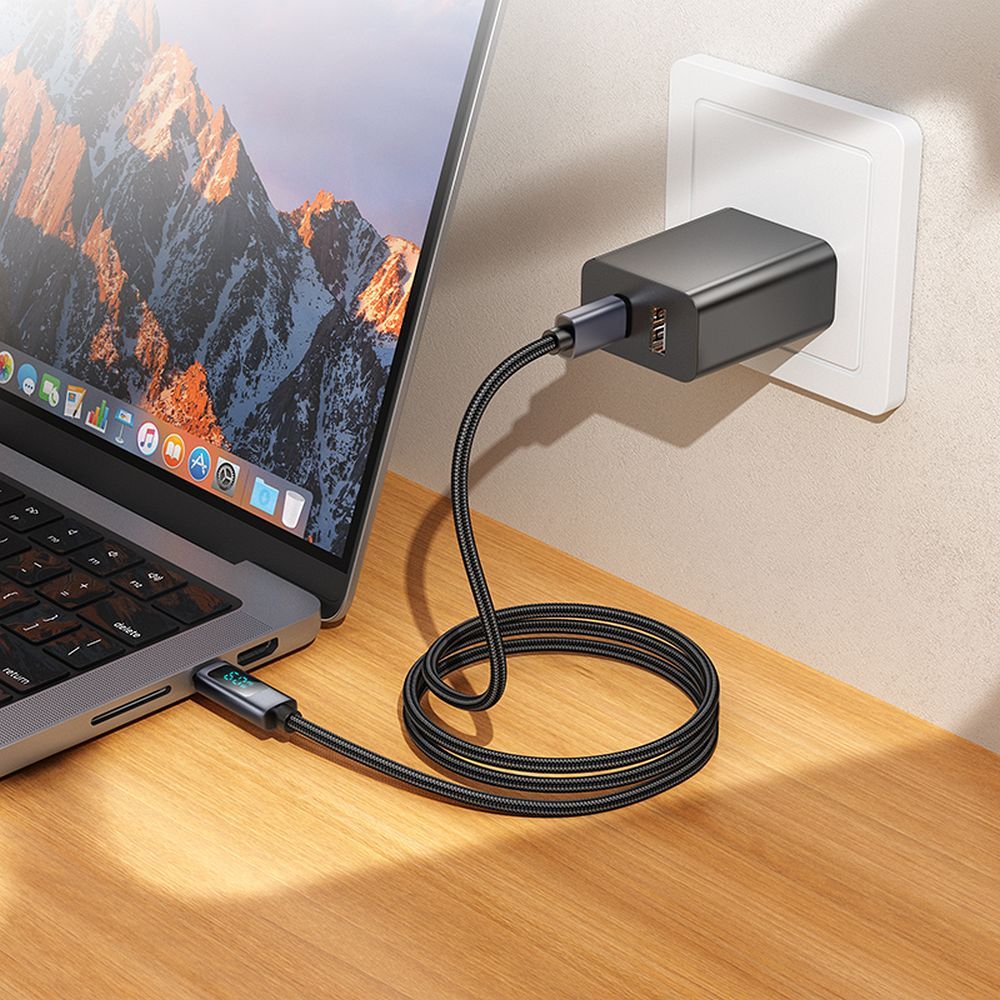 Kabel za podatke i punjenje USB-C - USB-C HOCO Display X112, 60W, 1m, Crni