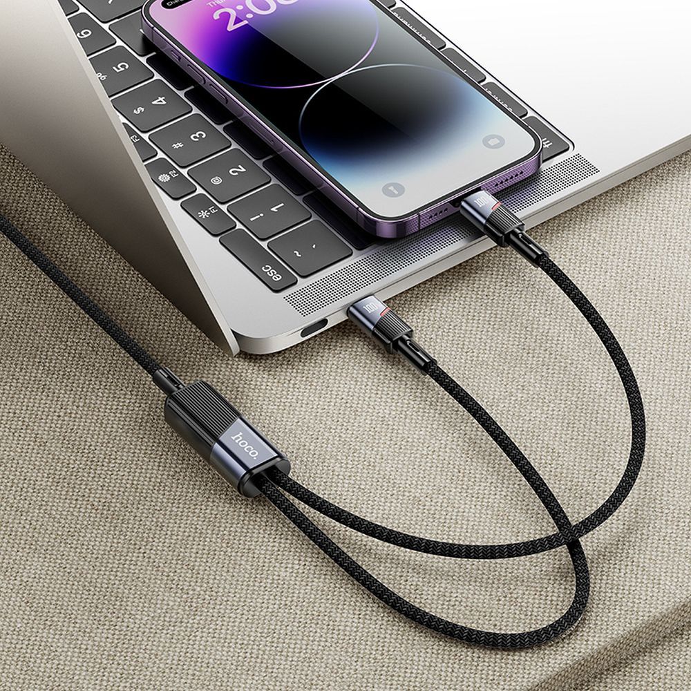 Kabel za podatke i punjenje USB-C - Lightning / USB-C HOCO U139 2u1, 100W, 1.2m, Crni