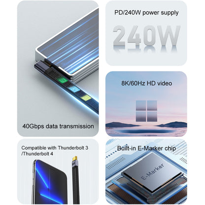 Kabel za prijenos podataka i punjenje USB-C - USB-C OEM Angled 8K Video, 240W, 0.15m, Crni