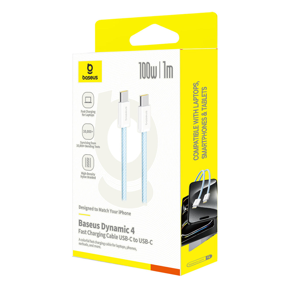 Kabel za prijenos podataka i punjenje USB-C - USB-C Baseus Dynamic 4 Series, 100W, 1m, Plavi P10381400311-00