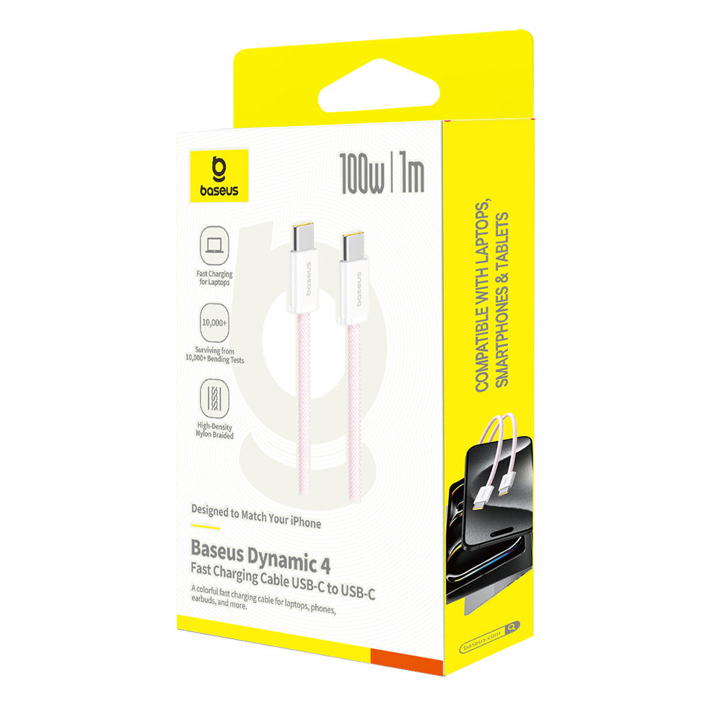Kabel za podatke i punjenje USB-C - USB-C Baseus Dynamic 4 Series, 100W, 1m, Roza P10381400411-00
