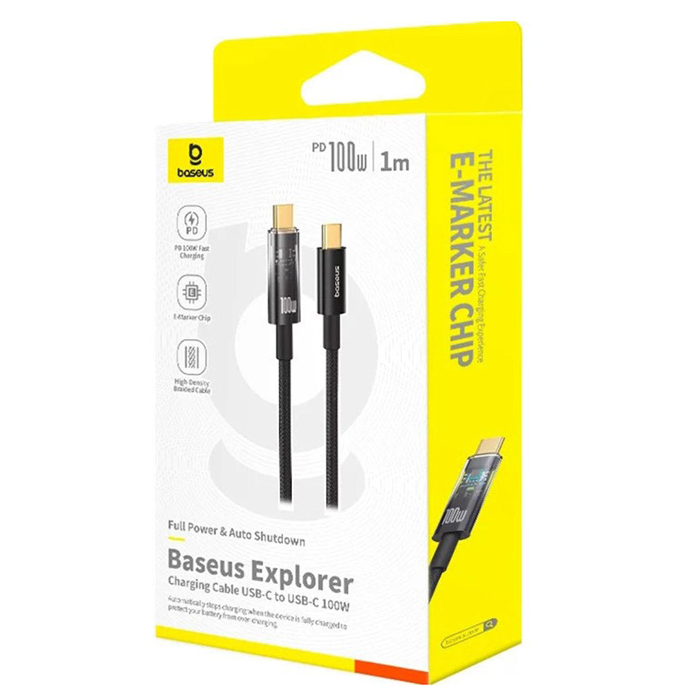 Kabel za prijenos podataka i punjenje USB-C - USB-C Baseus Explorer, 100W, 1m, Crni P10319703111-00