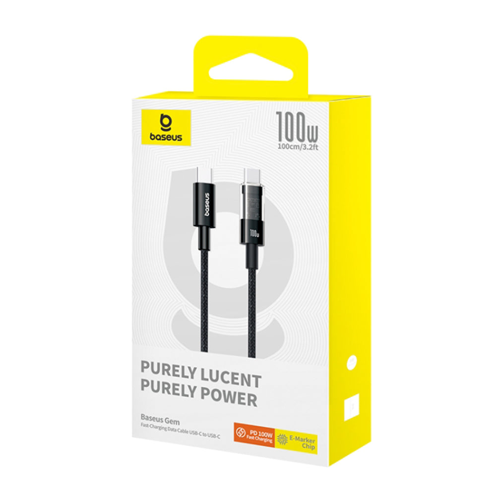 Kabel za prijenos podataka i punjenje USB-C - USB-C Baseus Gem, 100W, 1m, Crni P10373000111-00