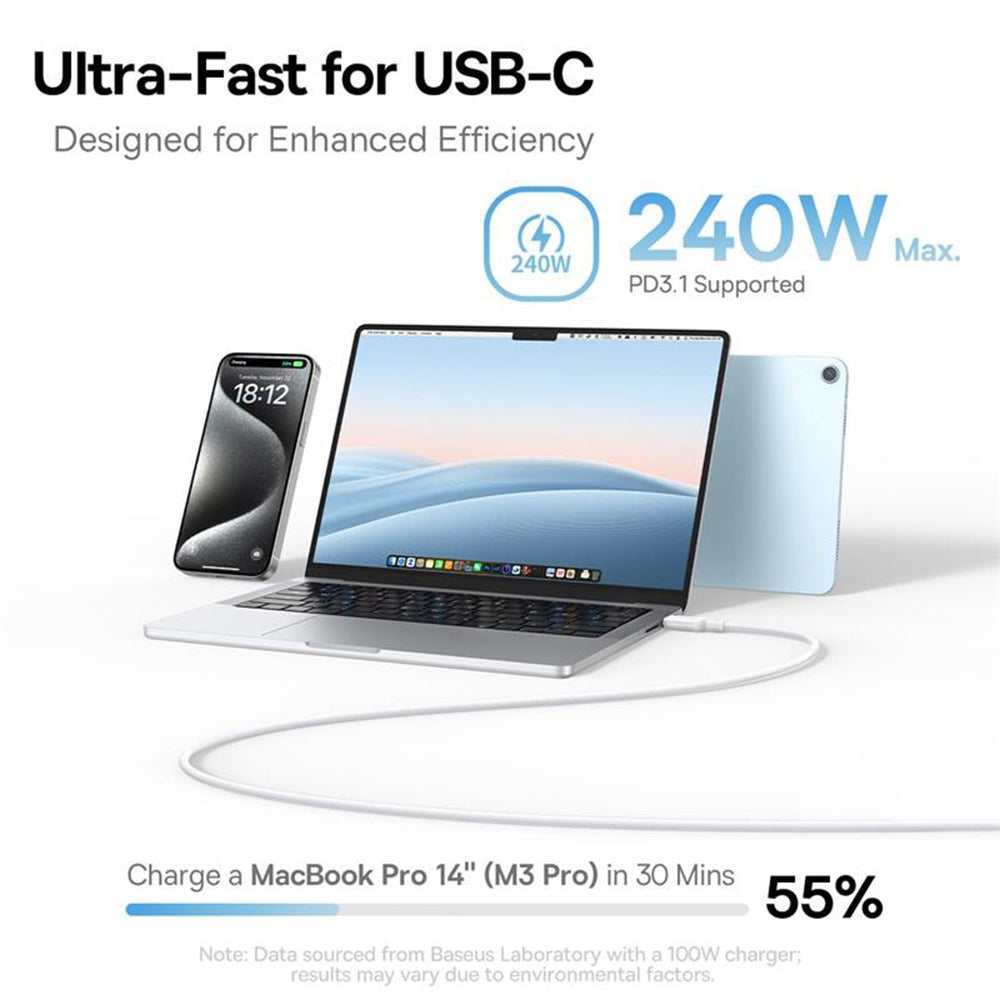 Kabel za podatke i punjenje USB-C - USB-C Baseus PicoGo, 240W, 1m, Plavi P10376800311-00