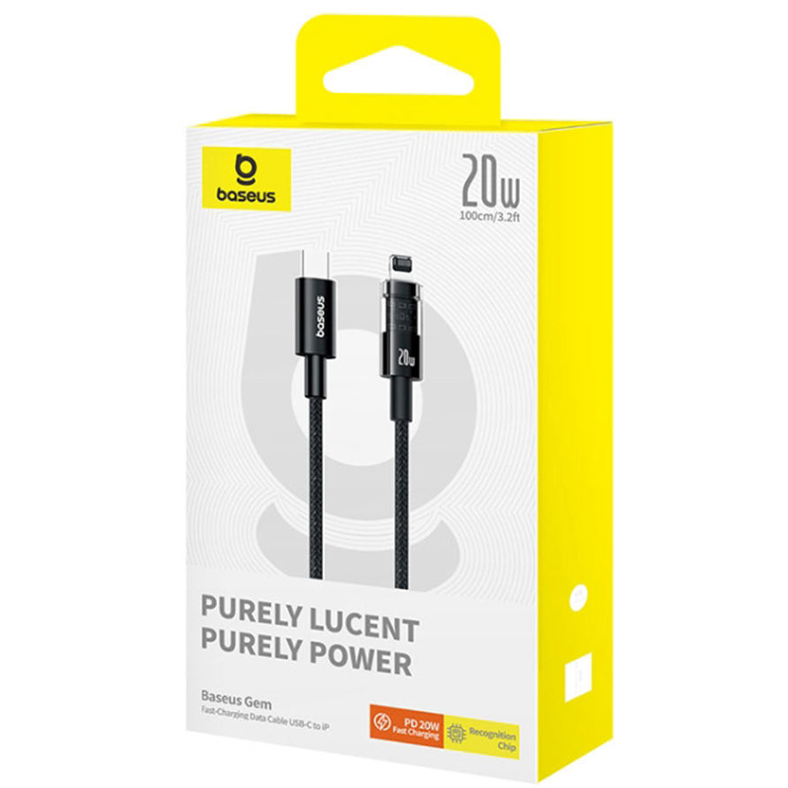 Kabel za podatke i punjenje USB-C - Lightning Baseus Gem, 20W, 1m, Crni P10373001111-00