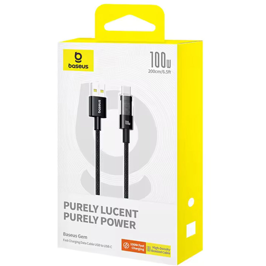 Kabel za prijenos podataka i punjenje USB-A - USB-C Baseus Gem, 100W, 2m, Crni P10373002111-01