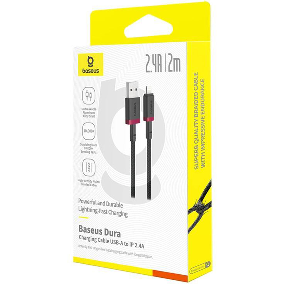 Kabel za podatke i punjenje USB-A - Lightning Baseus Dura Series, 18W, 2m, Crveni P10377801U01-03