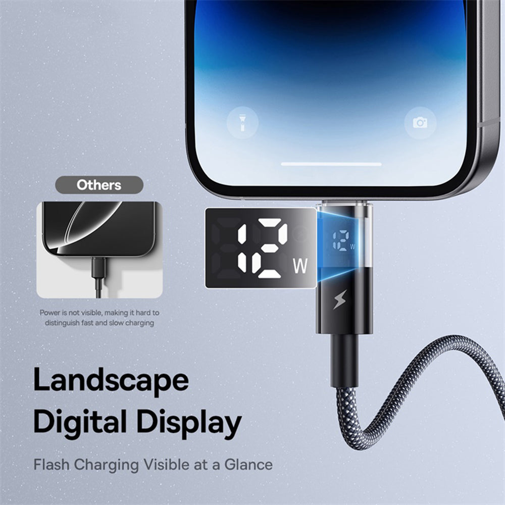 Kabel za podatke i punjenje USB-A - Lightning Baseus Display 2, 18W, 1m, Crni P10382700121-00
