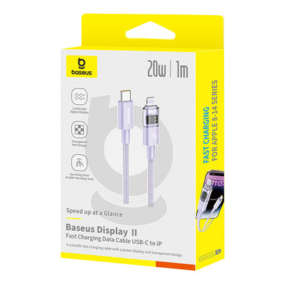 Kabel za podatke i punjenje USB-C - Lightning Baseus Display 2, 20W, 1m, Ljubičasti P10382703511-00