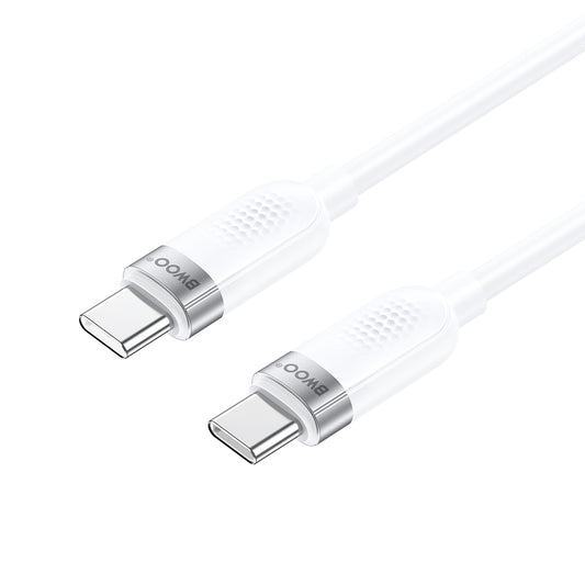 Kabel za podatke i punjenje USB-C - USB-C BWOO BO-X315C, 100W, 1m, Bijeli