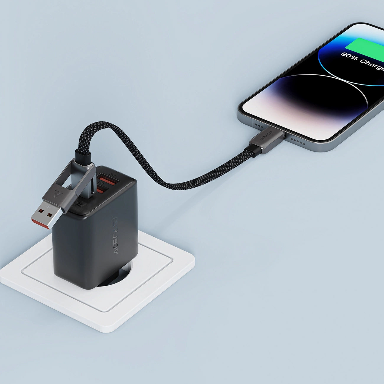 Kabel za podatke i punjenje USB-C - USB-A / USB-C Acefast C13-05, 60W, 0.2m, Crni