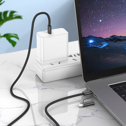 Kabel za prijenos podataka i punjenje USB-C - Lightning / USB-C Borofone BX104 Primo 2in1, 60W, 1m, Crni
