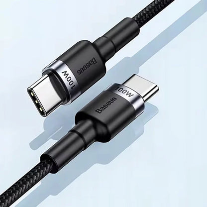 Kabel za podatke i punjenje USB-C - USB-C Baseus Cafule, 100W, 2m, Sivi CATKLF-BLG1