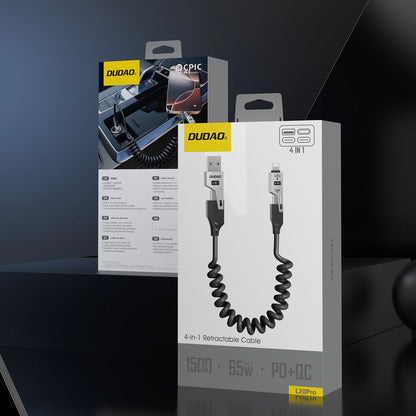 Kabel za podatke i punjenje USB-A / USB-C - Lightning / USB-C Dudao L20 Pro, 65W, 1.5m, Crni