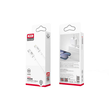 Kabel za podatke i punjenje USB-C - Lightning XO Design NB-Q189B, 20W, 2m, Bijeli