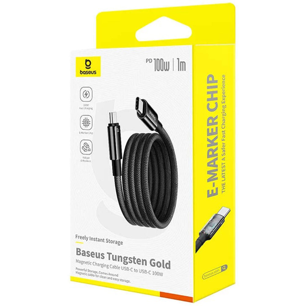Kabel za podatke i punjenje USB-C - USB-C Baseus Tungsten Gold, 100W, 1m, Crni P10319805111-00