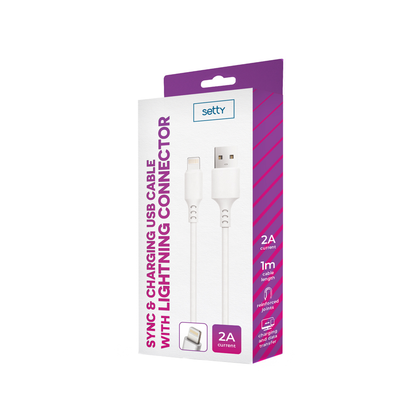Kabel za podatke i punjenje USB-A - Lightning Setty, 18W, 1m, Bijeli