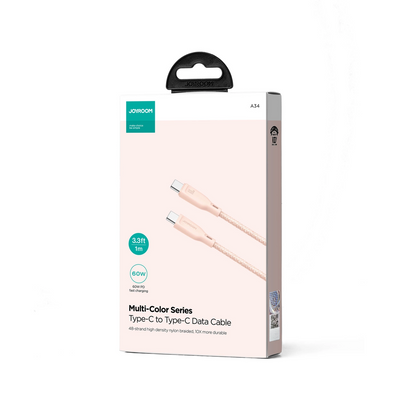 Kabel za podatke i punjenje USB-C - USB-C Joyroom S-A34, 60W, 1m, Roza