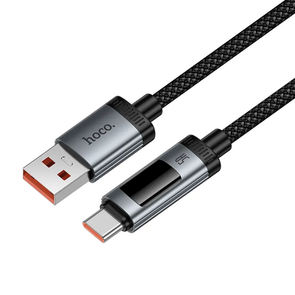 Kabel za podatke i punjenje USB-A - USB-C HOCO Display U148, 100W, 1.2m, Crni