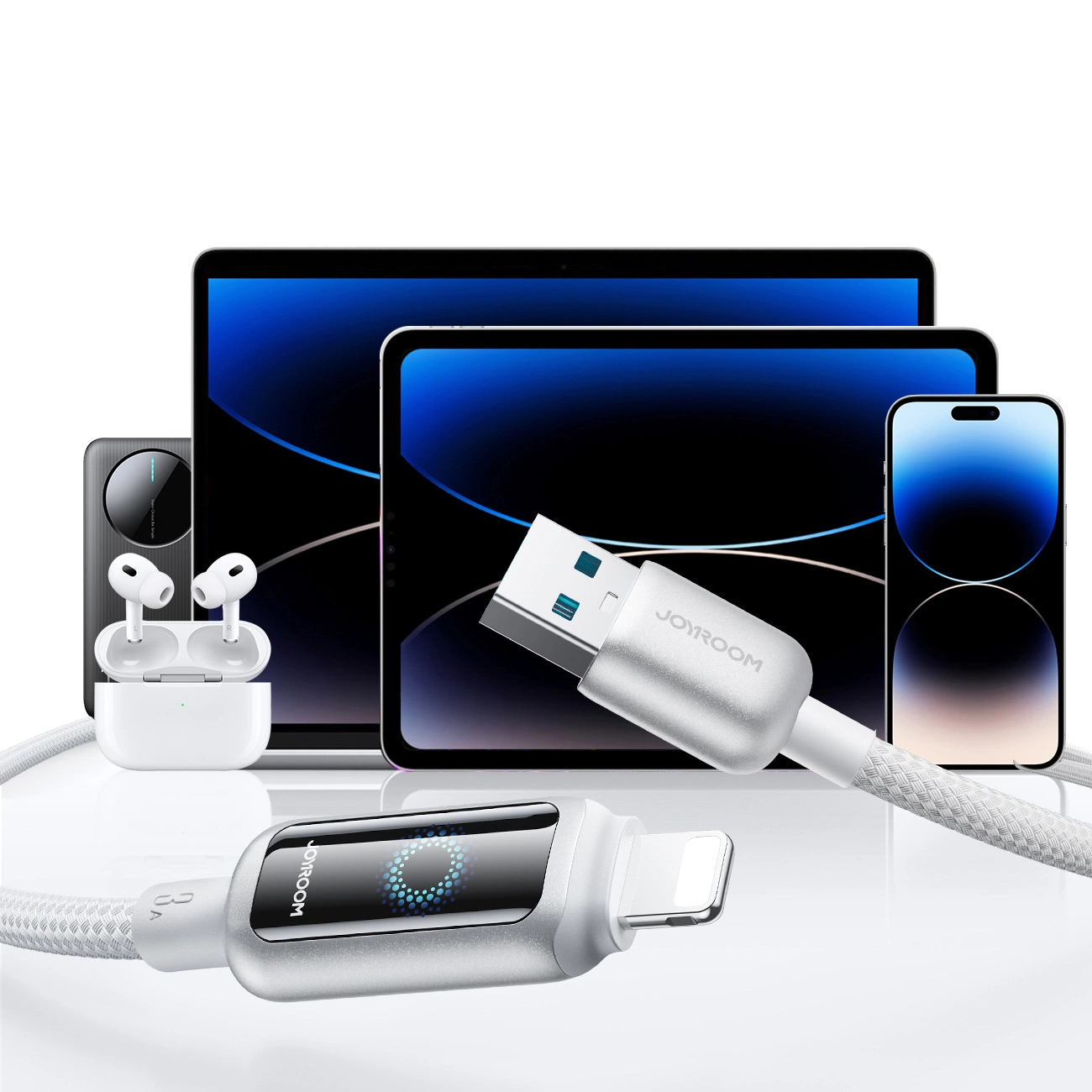Kabel za podatke i punjenje USB-A - Lightning Joyroom S-A55 StarFlight Display, 18W, 1.2m, Bijeli