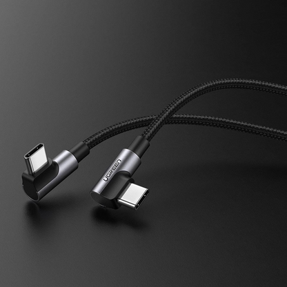 Kabel za podatke i punjenje USB-C - USB-C UGREEN US323 Angled, 60W, 2m, Crni
