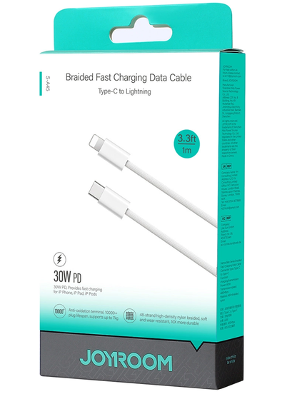 Kabel za podatke i punjenje USB-C - Lightning Joyroom S-A45, 30W, 1m, Bijeli
