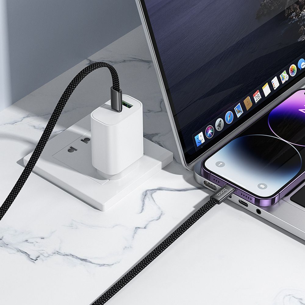 Kabel za podatke i punjenje USB-C - USB-C HOCO X125, 60W, 1m, Bijeli