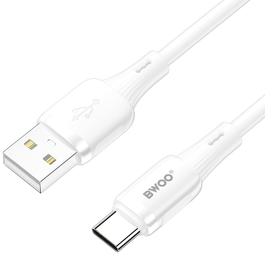Kabel za prijenos podataka i punjenje USB-A - USB-C BWOO X329C, 18W, 1m, Bijeli