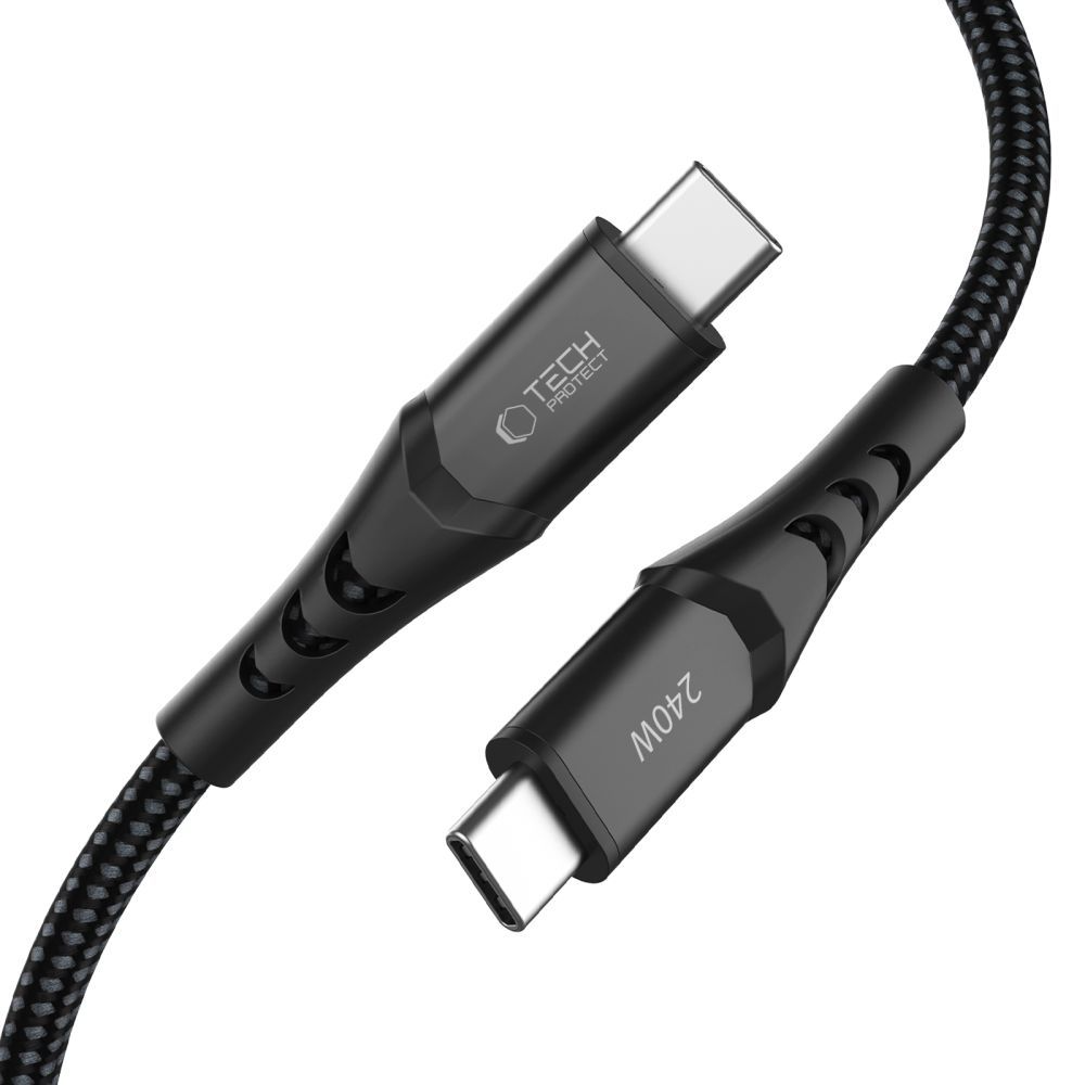 USB-C kabel za prijenos podataka i punjenje - USB-C Tech-Protect UB11T Ultraboost, 240W, 1m, Crna