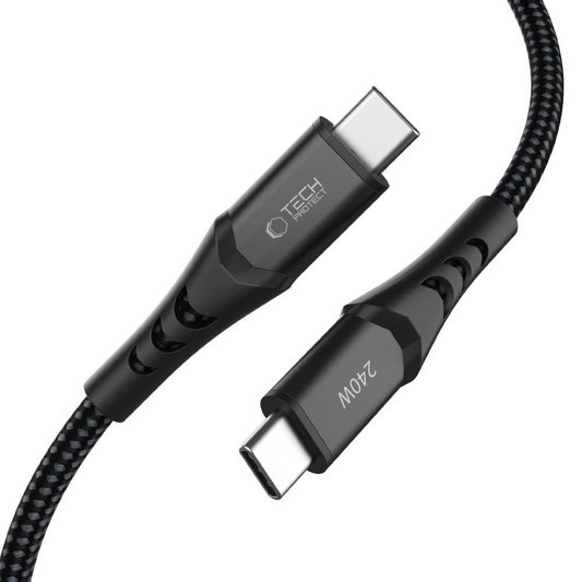 USB-C kabel za prijenos podataka i punjenje - USB-C Tech-Protect UB11T Ultraboost, 240W, 1m, Crna