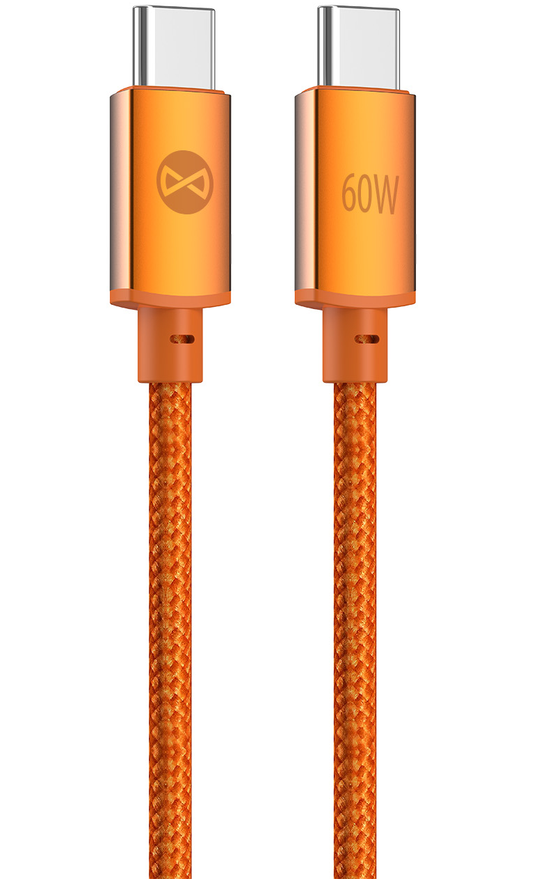 USB-C kabel za prijenos podataka i punjenje - USB-C Forever Saffron, 60W, 1m, Narančasta