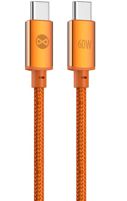 USB-C kabel za prijenos podataka i punjenje - USB-C Forever Saffron, 60W, 1m, Narančasta