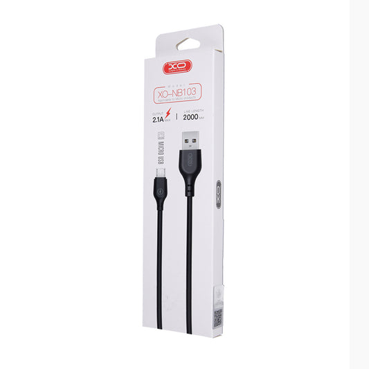Kabel za podatke i punjenje USB-A - microUSB XO Design NB103, 18W, 2m, Crni