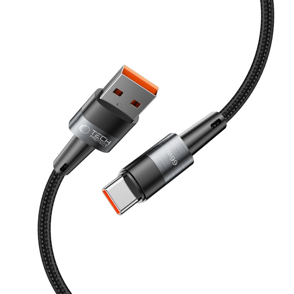 Kabel za prijenos podataka i punjenje USB-A - USB-C Tech-Protect Ultraboost, 66W, 0.5m, Siva